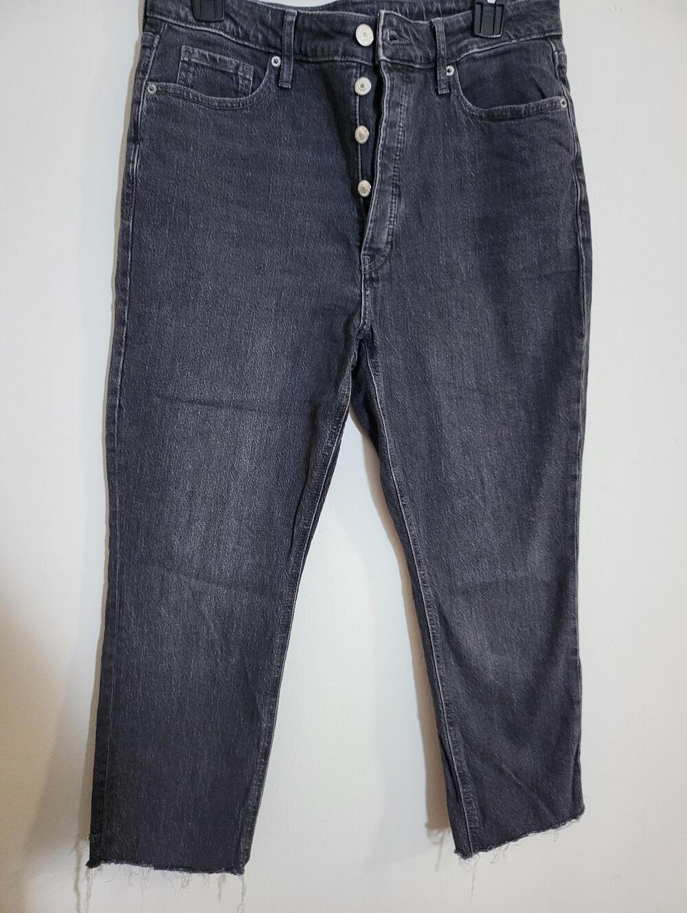 Old Navy Skinny Black Washed Jeans with Button Fly
